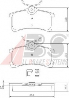 Гальмівні колодки зад. Avensis/Corolla 97-03 1.4-2.0 A.B.S. 37270 (фото 1)