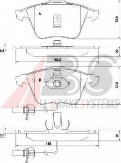 Гальмівні колодки пер. Audi A4/A6/A8 00- A.B.S. 37425 (фото 1)