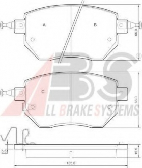 Гальмівні колодки пер. Q60/QX50/Q70/Navara/Qashqai/Murano/Pathfinder 05- A.B.S. 37504 (фото 1)