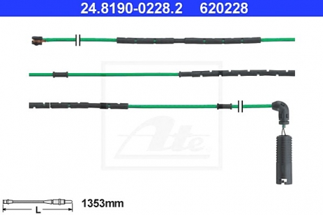 Сигнализатор, износ тормозных колодок ATE 24.8190-0228.2 (фото 1)