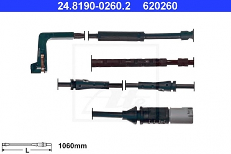 Сигнализатор, износ тормозных колодок ATE 24.8190-0260.2 (фото 1)