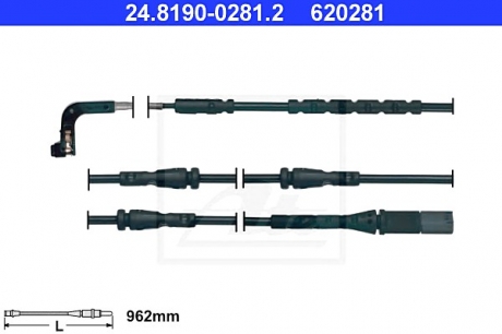 Сигнализатор, износ тормозных колодок ATE 24.8190-0281.2 (фото 1)