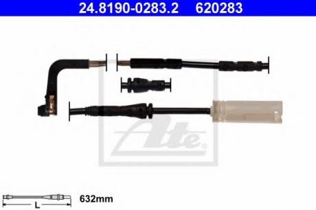 Сигнализатор, износ тормозных колодок ATE 24.8190-0283.2 (фото 1)