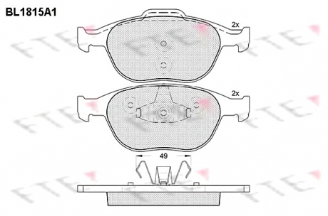 Комплект тормозных колодок, дисковый тормоз FTE BL1815A1 (фото 1)