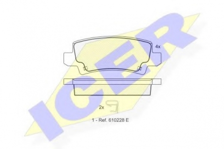 Комплект тормозных колодок, дисковый тормоз ICER 181514 (фото 1)