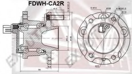 СТУПИЦА Задняя С ДАТЧИКОМ АБС (FDWH-CA2R) ASVA FDWHCA2R (фото 1)