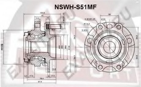 Ступица передняя с магнитным кольцом абс ASVA NSWHS51MF (фото 1)