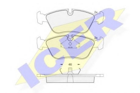 Комплект гальмівних колодок (дискових) ICER 180934 (фото 1)