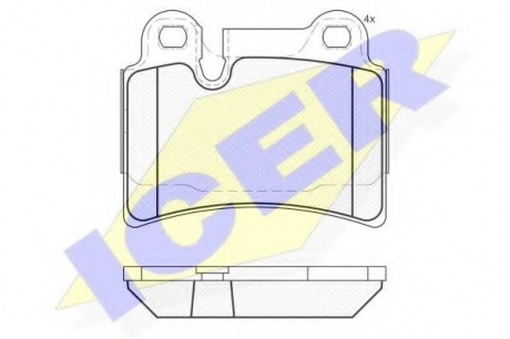 Комплект тормозных колодок, дисковый тормоз ICER 181951 (фото 1)