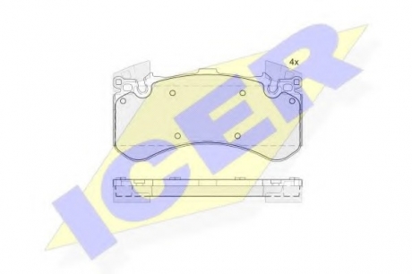 Комплект тормозных колодок, дисковый тормоз ICER 182070 (фото 1)