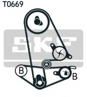 Роликовий модуль натягувача ременя (ролик, ремінь, помпа) SKF VKMC 93600 (фото 1)