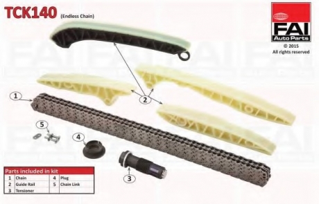 Ланцюг приводу кулачкового валу (набір) Fischer Automotive One (FA1) TCK140 (фото 1)