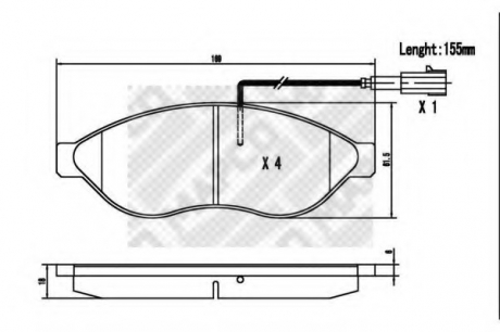 Комплект тормозных колодок, дисковый тормоз MAPCO 6847 (фото 1)