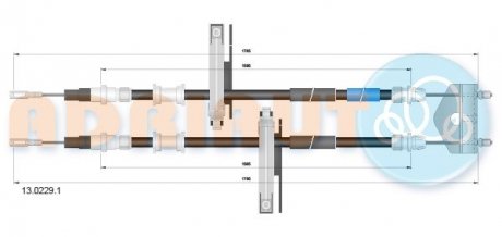 Трос зупиночних гальм AD13.0229.1 ADRIAUTO 13.0229.1 (фото 1)