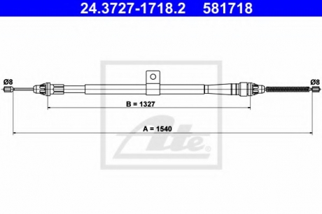 Трос, стояночная тормозная система ATE 24.3727-1718.2 (фото 1)