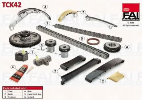 Ланцюг приводу кулачкового валу (набір) Fischer Automotive One (FA1) TCK42 (фото 1)