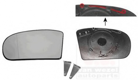 Зеркальное скло, наружное зеркало Van Wezel 3032837