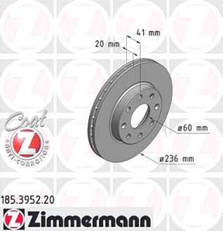 Тормозной диск ZIMMERMANN 185395220 (фото 1)