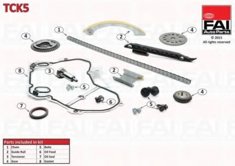 Комплект цели привода распредвала Fischer Automotive One (FA1) TCK5 (фото 1)