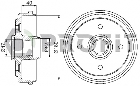 Барабан гальмівний PROFIT 5020-0015 (фото 1)