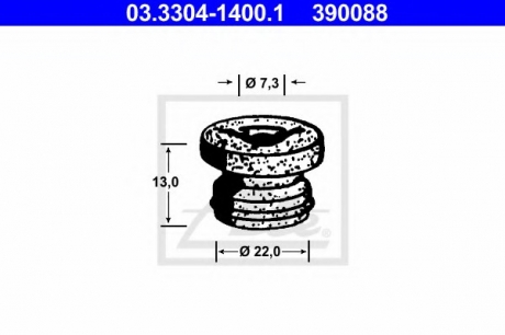 Пробка, бачок тормозной жидкости ATE 03.3304-1400.1 (фото 1)
