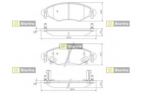 Колодки тормозные дисковые, к-кт. STARLINE BD S828P (фото 1)