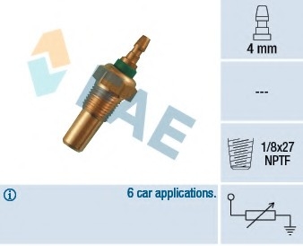 Датчик, температура охлаждающей жидкости FAE 32470 (фото 1)