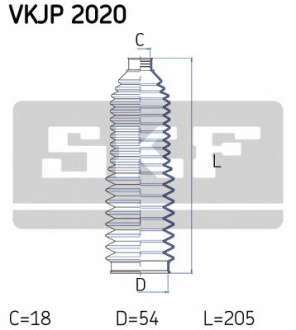 Пильовик (набір), кермове управління SKF VKJP 2020 (фото 1)
