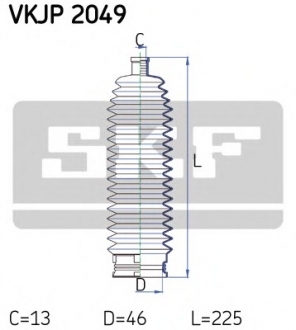 Пильовик (набір), кермове управління SKF VKJP 2049 (фото 1)