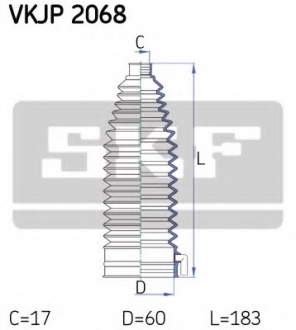 Пильник рульового механізму гумовий SKF VKJP 2068 (фото 1)