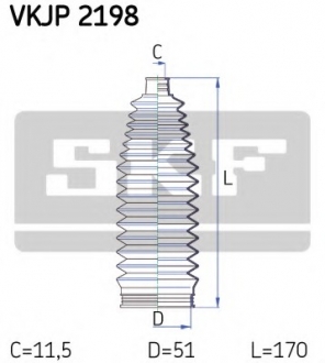 Комплект пылника, рулевое управление SKF VKJP 2198 (фото 1)
