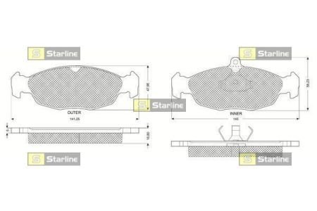 Колодки тормозные дисковые, к-кт. STARLINE BD S083 (фото 1)