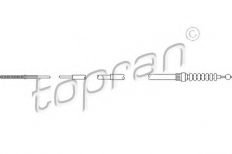 Трос стояночної гальмівної системи TOPRAN / HANS PRIES 103 063 (фото 1)