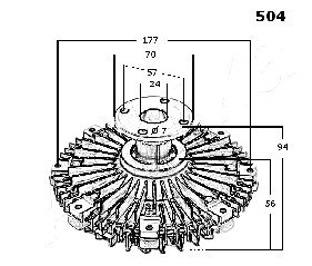Зчеплення, вентилятор радиатора ASHIKA 36-05-504 (фото 1)