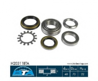 Комплект подшипника ступицы колеса BTA H20311BTA (фото 1)