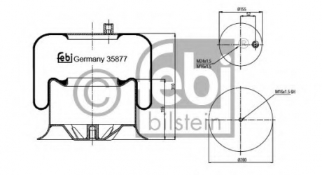 Балон подушки пневматичної підвіски FEBI BILSTEIN 35877 (фото 1)