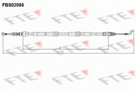 Трос, стояночная тормозная система FTE FBS02088 (фото 1)