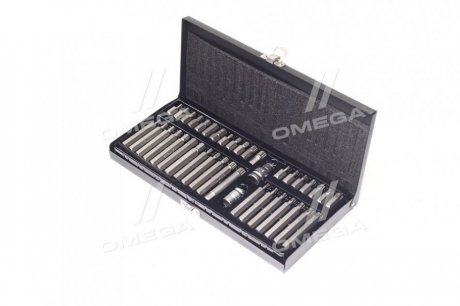 Набір викруткових насадок : адаптери 1/2", 3/8",HEX SPLINE TORX CrV[мет. Кейс] 40 шт (YATO YT0400 (фото 1)