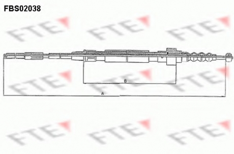 Трос, стояночная тормозная система FTE FBS02038 (фото 1)
