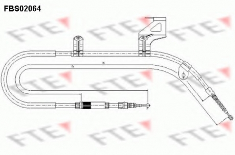 Трос, стояночная тормозная система FTE FBS02064 (фото 1)