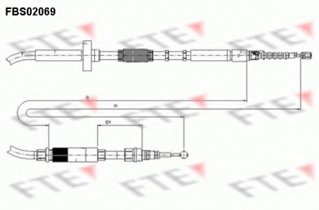 Трос, стояночная тормозная система FTE FBS02069 (фото 1)