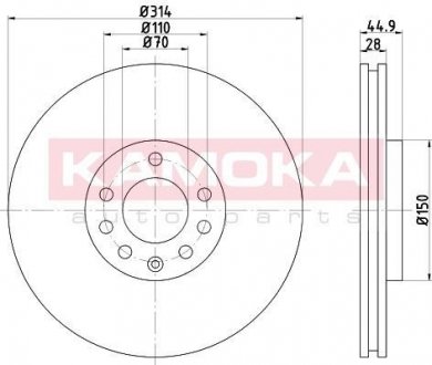 TARCZA HAMULC. OPEL VECTRA C 02- KAMOKA 1031125 (фото 1)