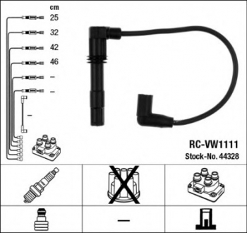 Провода зажигания к-т rc-vw1111 NGK 44328 (фото 1)