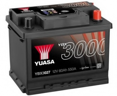 Стартерная аккумуляторная батарея YUASA YBX3027 (фото 1)