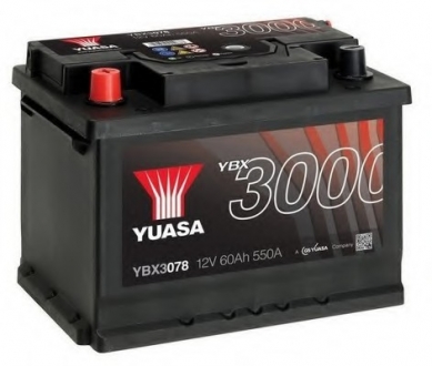 Стартерная аккумуляторная батарея YUASA YBX3078 (фото 1)