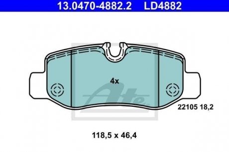 Комплект тормозных колодок ATE 13.0470-4882.2 (фото 1)