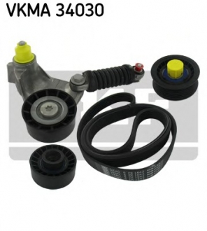 Комплект поліклиновий (ремінь+ролики) SKF VKMA 34030 (фото 1)