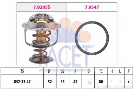 Термостат, охлаждающая жидкость FACET 7.8205 (фото 1)