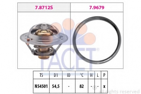 Термостат, охлаждающая жидкость FACET 7.8712 (фото 1)