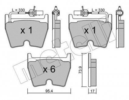 Комплект тормозных колодок Metelli 22-1043-0 (фото 1)
